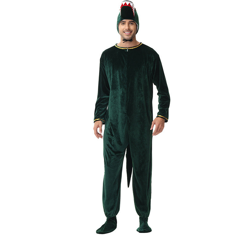 AdultHalloween Cosplay Costume Thick Crocodile Onesie Stage Role Play Outfit Party Wear
