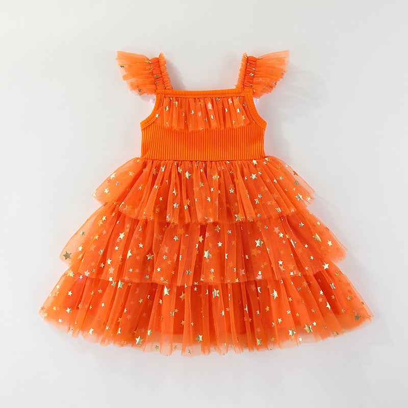 Pumpkin Ghost Lace Dress for Girls, costume photo 2