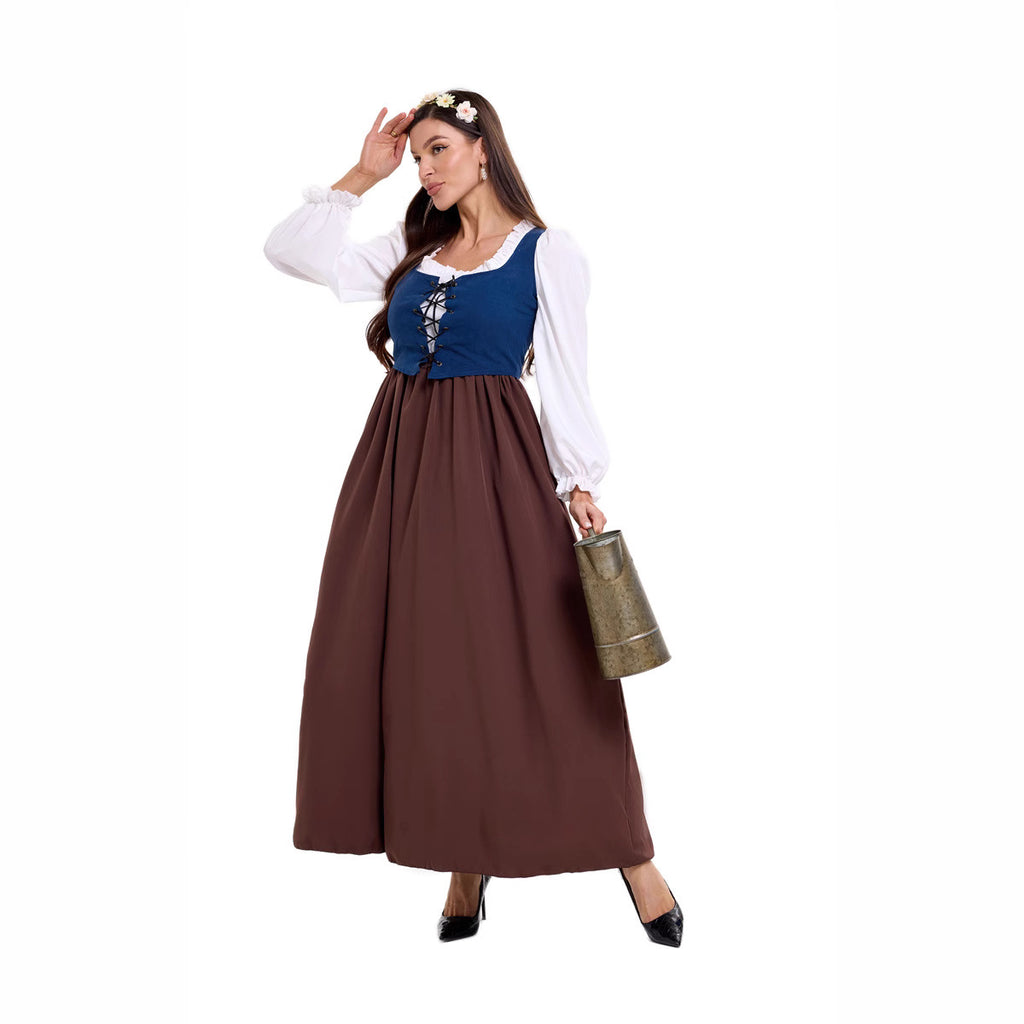 Medieval Renaissance Court Victorian Dress for Women, product photo 4 on a white background