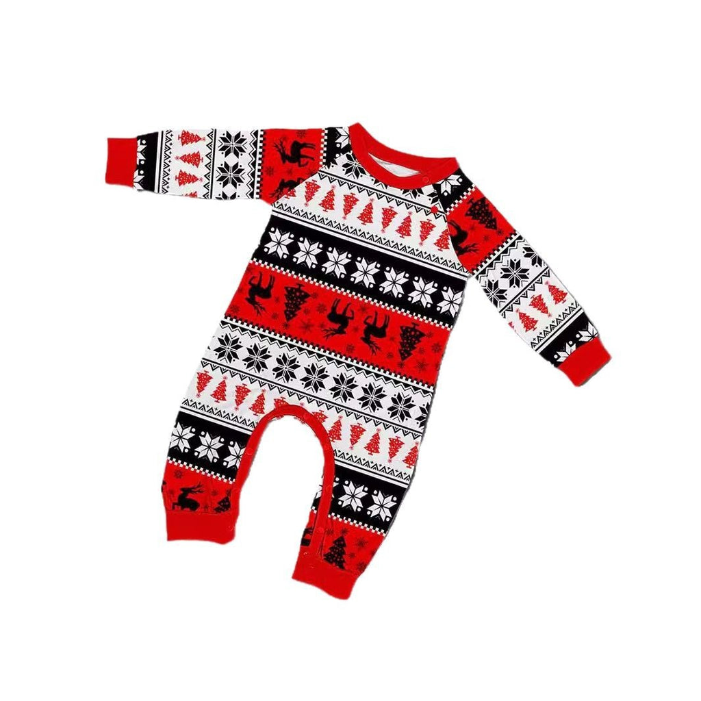 Christmas Deer Snowflake Letter Print Matching Family Pajamas Home Wear