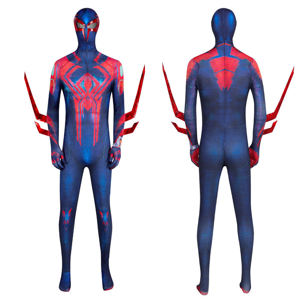 Futuristic Hero Jumpsuit Costume for Adults, front view on a white background