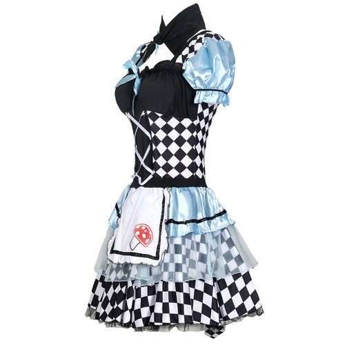 Alice Maid Vampire Clown Lolita Costume for Women, product photo 2 on a white background