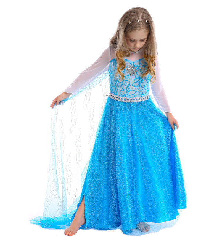 Frozen Elsa Princess Dress Costume Girls Kids Accessory Set Halloween 100-150cm