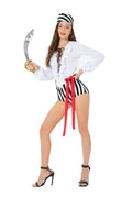Pirate Costume for Women, front view on a white background