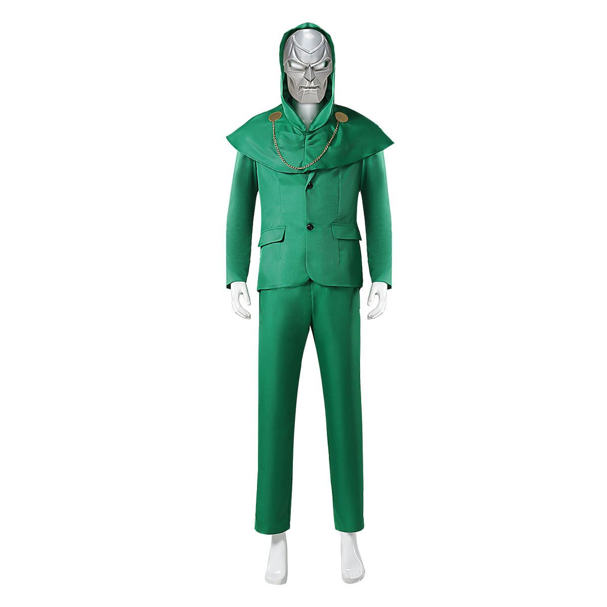 Doctor Doom Costume Avengers Doomsday Green Hooded Cape Cosplay Adult Halloween