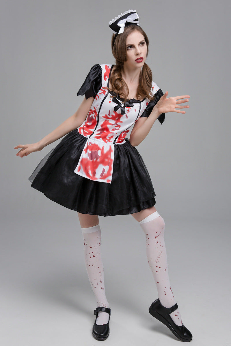 Horror Print Costume Women Halloween Cosplay Dance Outfit – photo 5