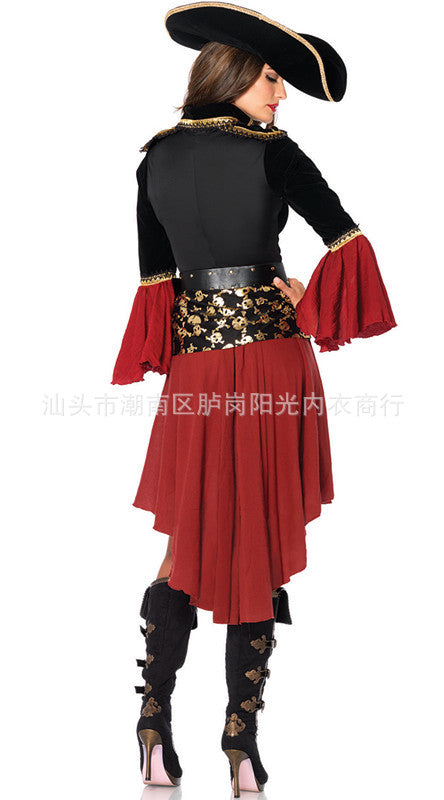 Pirate Queen Costume Women Halloween Cosplay Outfit Role Play Uniform – photo 3