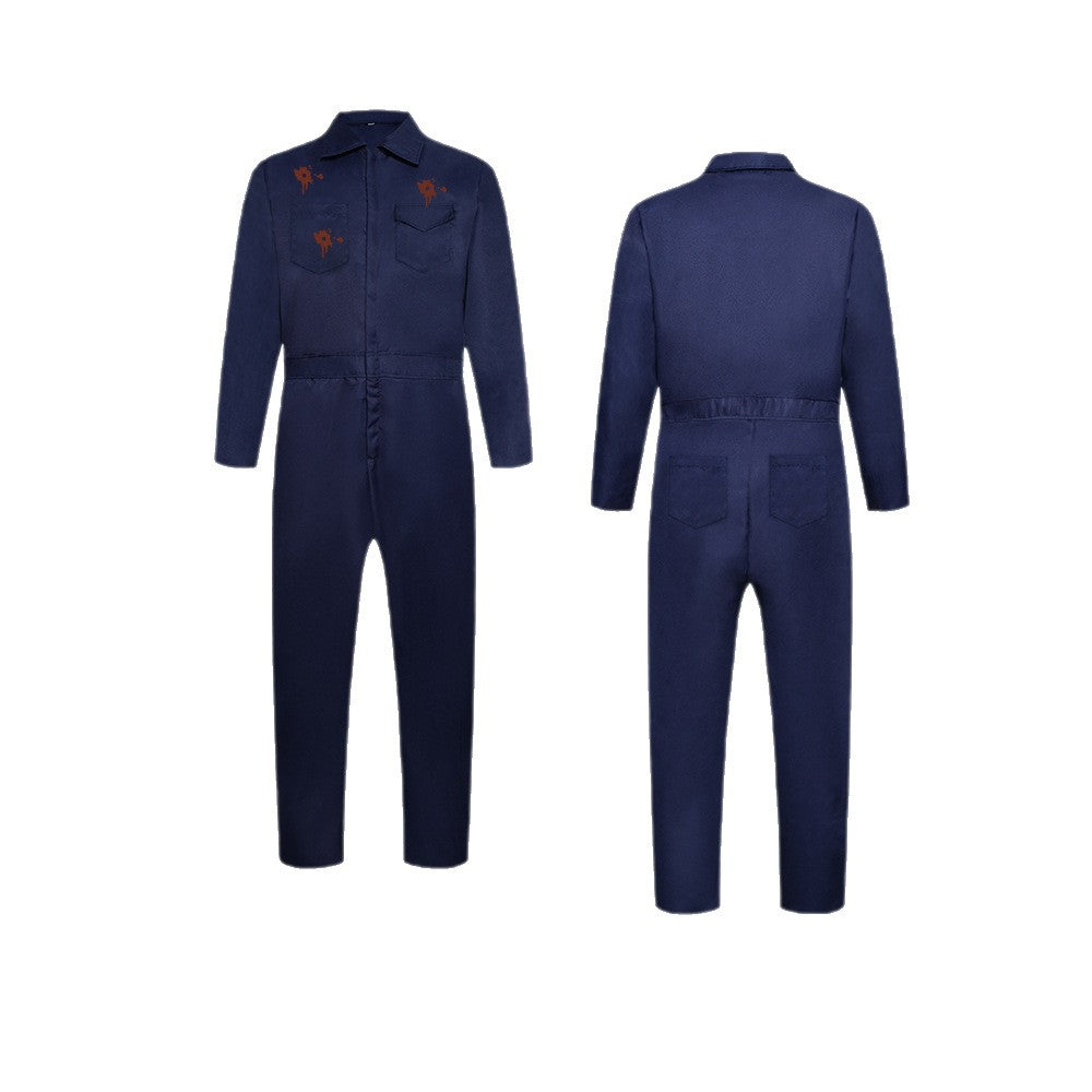 Michael Horror Workwear Costume for Kids, front view on a white background