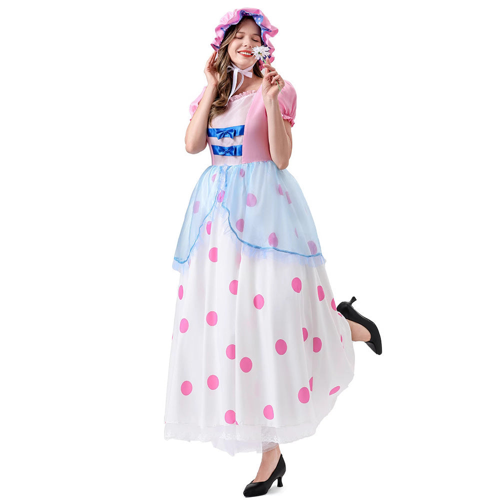 Shepherdess Doll Costume for Women, product photo 2 on a white background