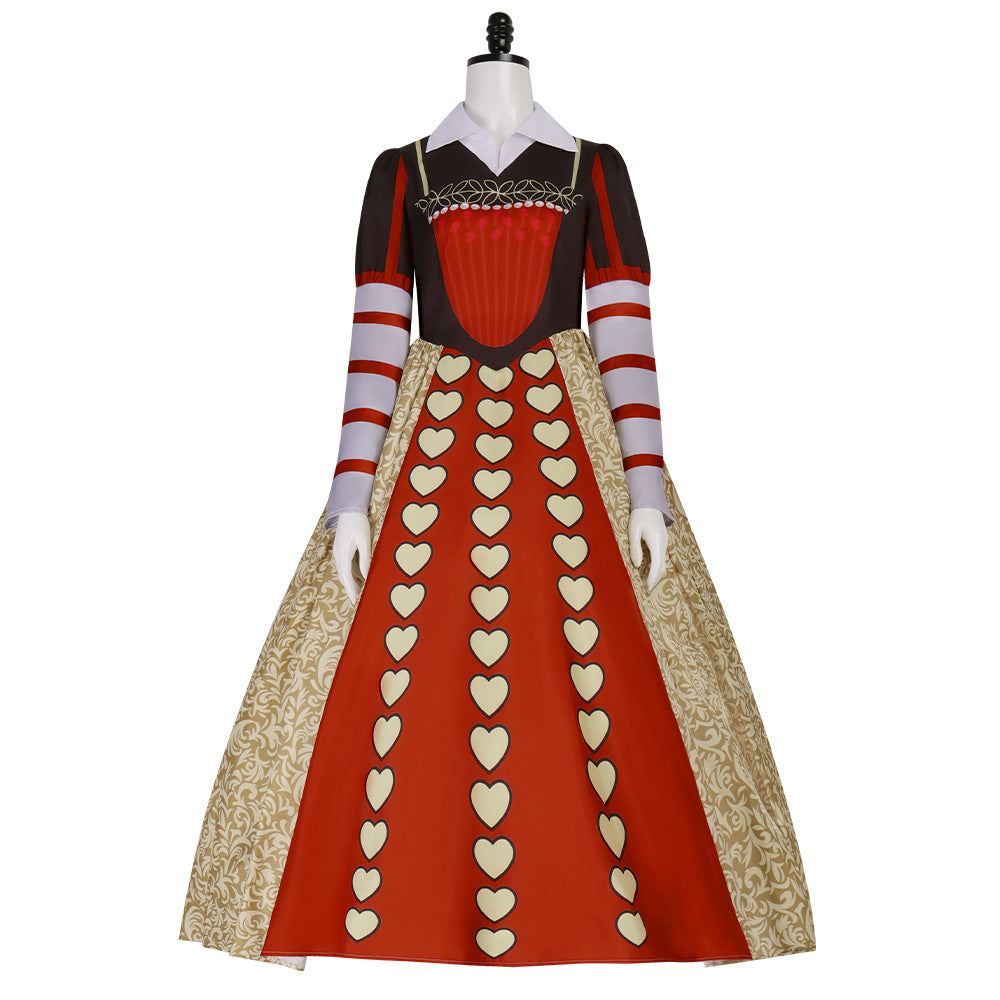 Royal Heart Queen Long Dress Costume, product photo 2 on a white background