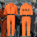 Orange Prison Costume Adult Halloween Cosplay Two Piece Set