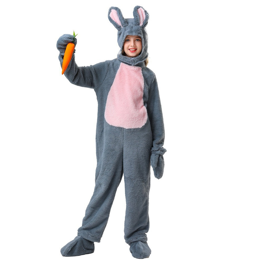 White Rabbit Animal Onesie for Kids, product photo 4 on a white background