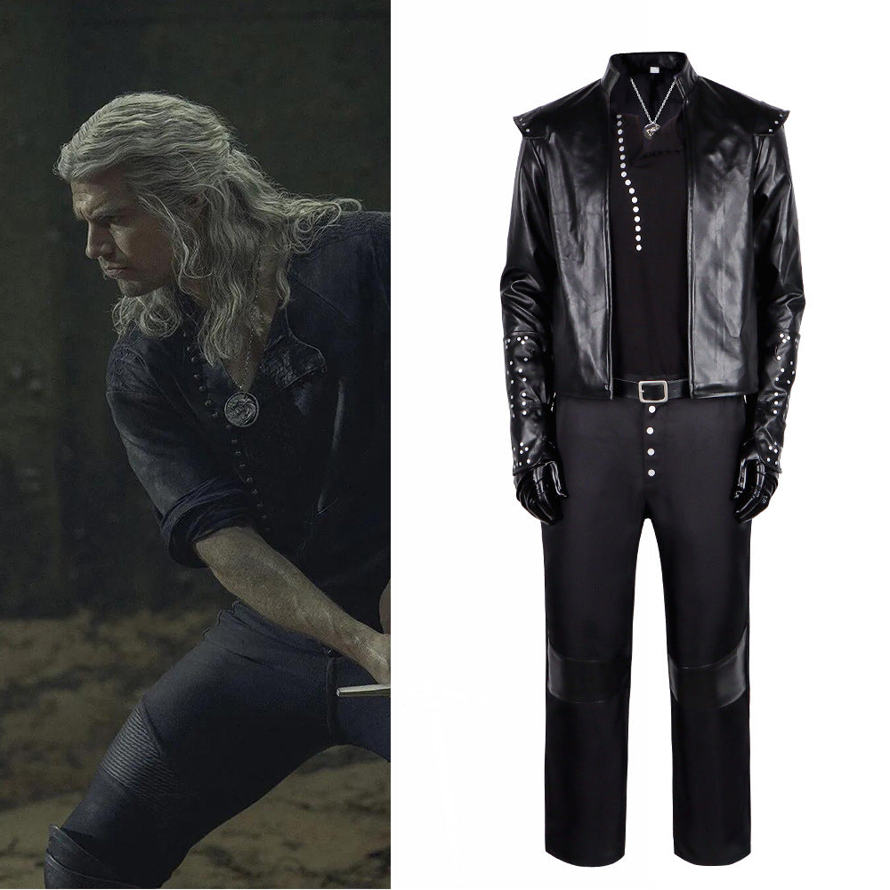 Witcher Geralt of Rivia Cosplay Costume Men Adult Halloween Outfit – photo 2