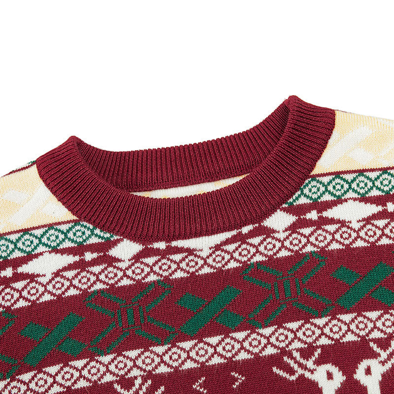 Vintage sweater Christmas reindeer pullover knit sweater