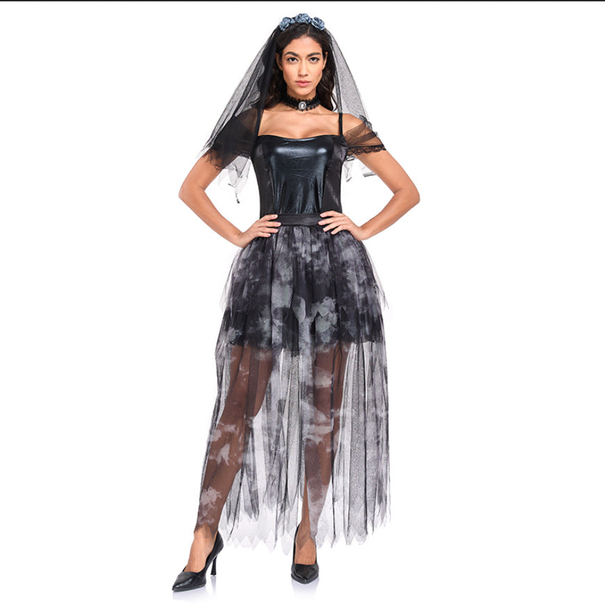 Vampire Bride Costume for Women, product photo 4 on a white background