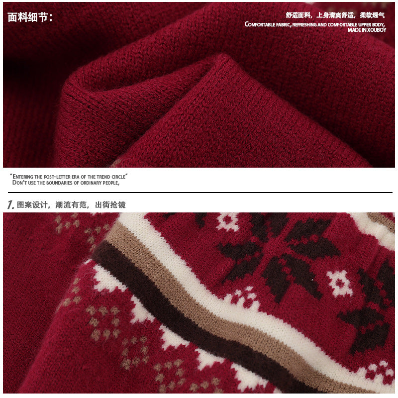Christmas sweater round neck top