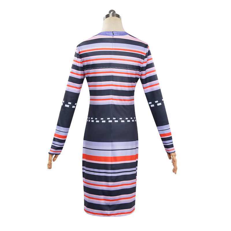 Astrid Striped Dress for Girls and Women, product photo 3 on a white background