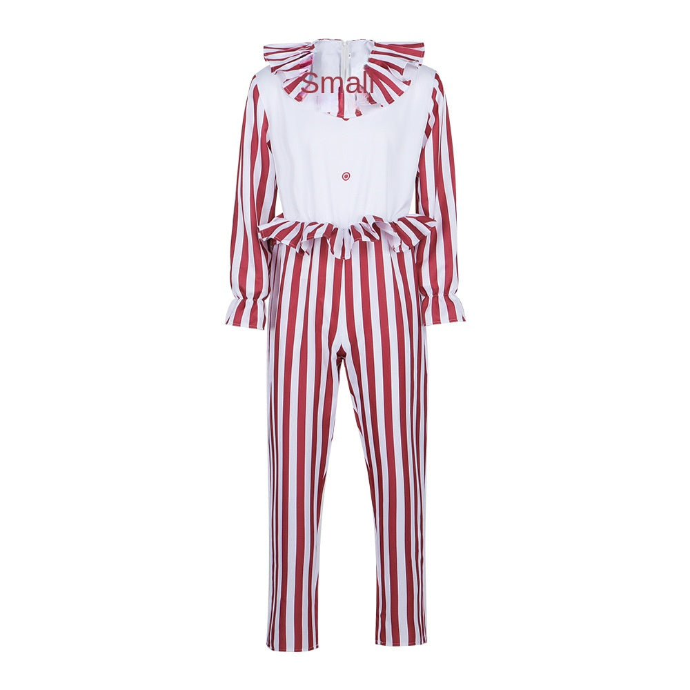 Cornfield Clown Costume for Adults, front view on a white background