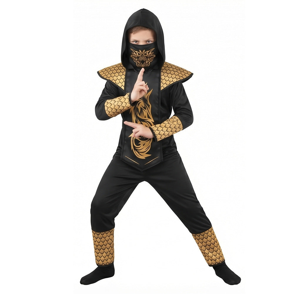 Festival Ninja Cosplay for Kids, front view on a white background