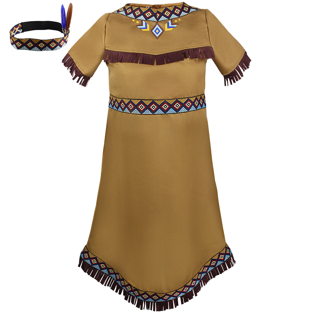 Native American Cosplay Children's Dress Christmas Costume Performance Outfit