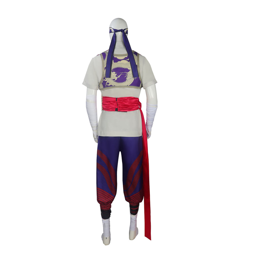 Fire Monk Fighter Costume for Adults, product photo 4 on a white background