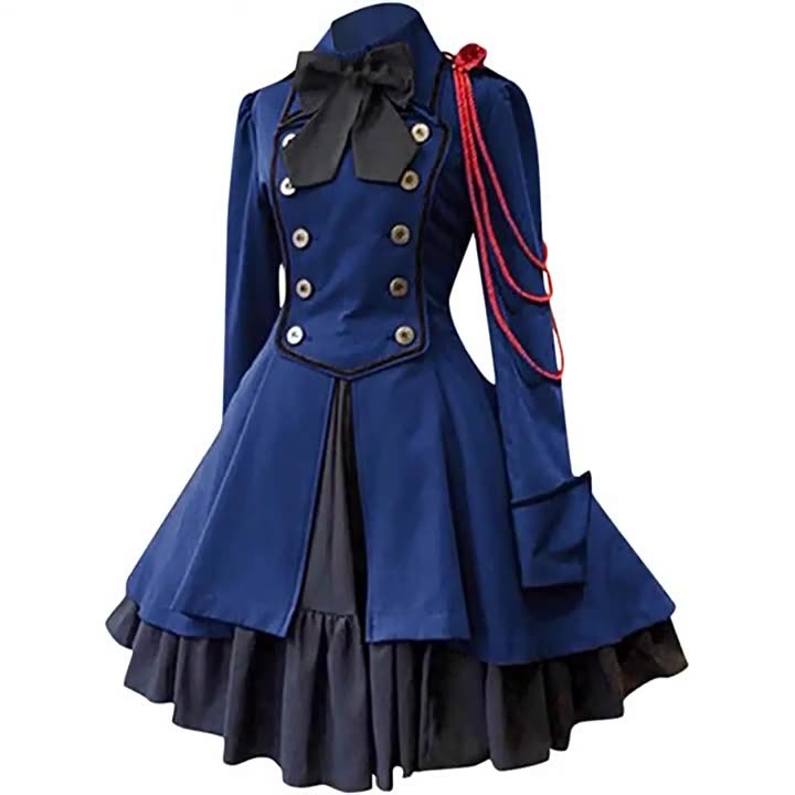 Medieval Renaissance Gothic Cosplay, front view on a white background