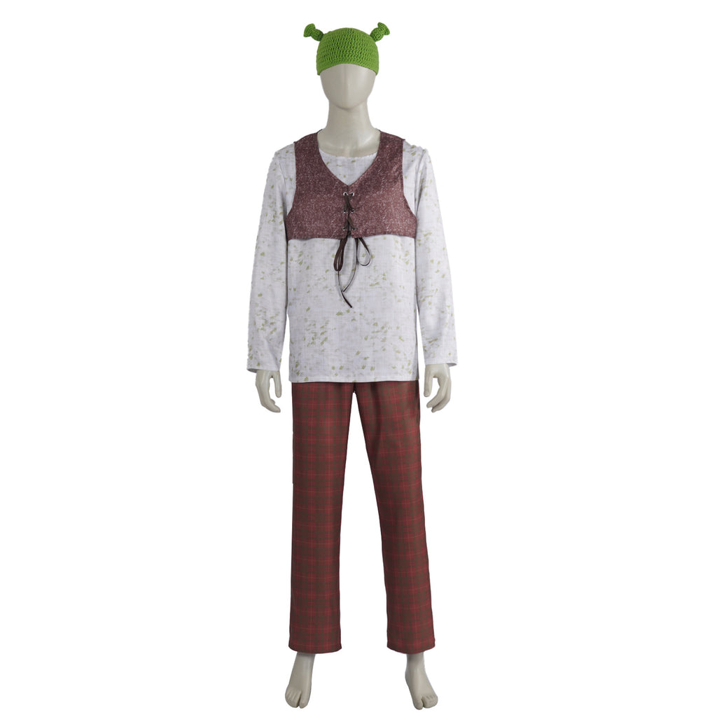 Green Ogre Costume for Adults, front view on a white background