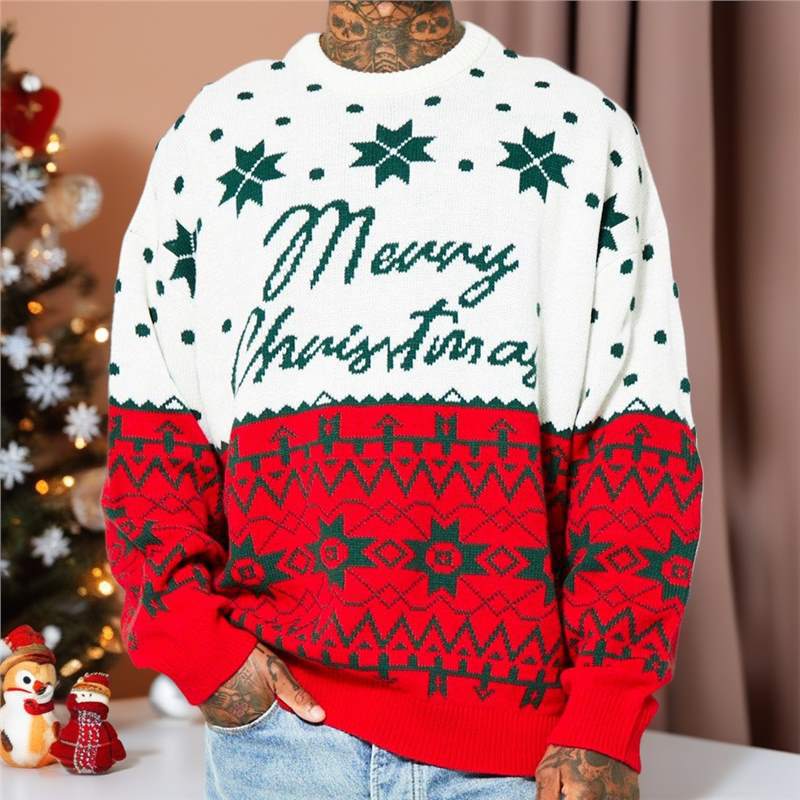 Christmas Knitwear Christmas Jacquard Loose Hooded Sweater