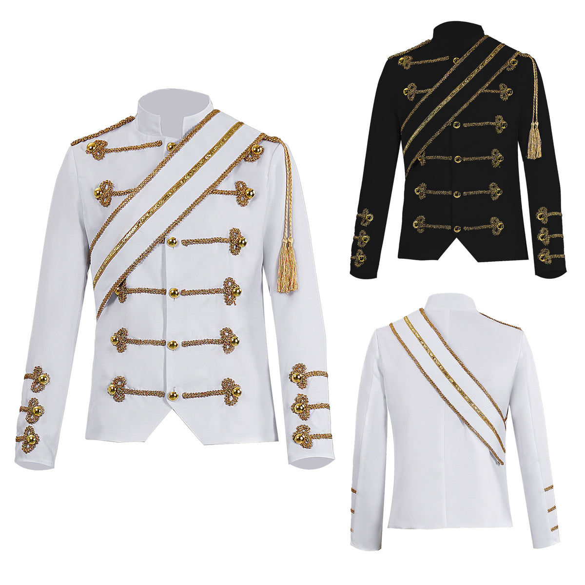 Pop King Military Jacket Costume for Men, product photo 2 on a white background