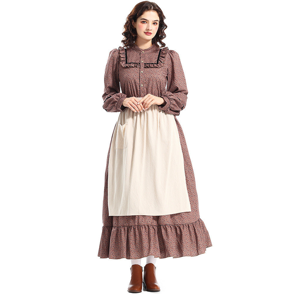 Prairie Colonial Frontier Dress for Women, front view on a white background