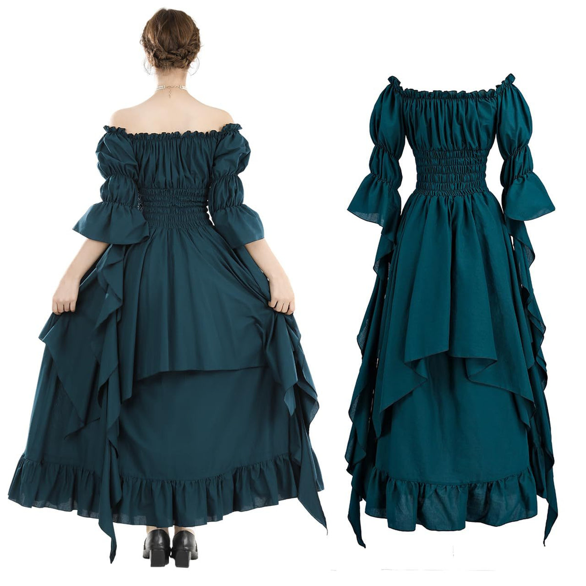 Medieval Renaissance Dress for Women, product photo 3 on a white background