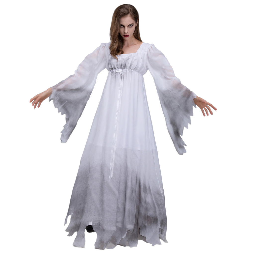 White Ghost Costume for Women, product photo 2 on a white background