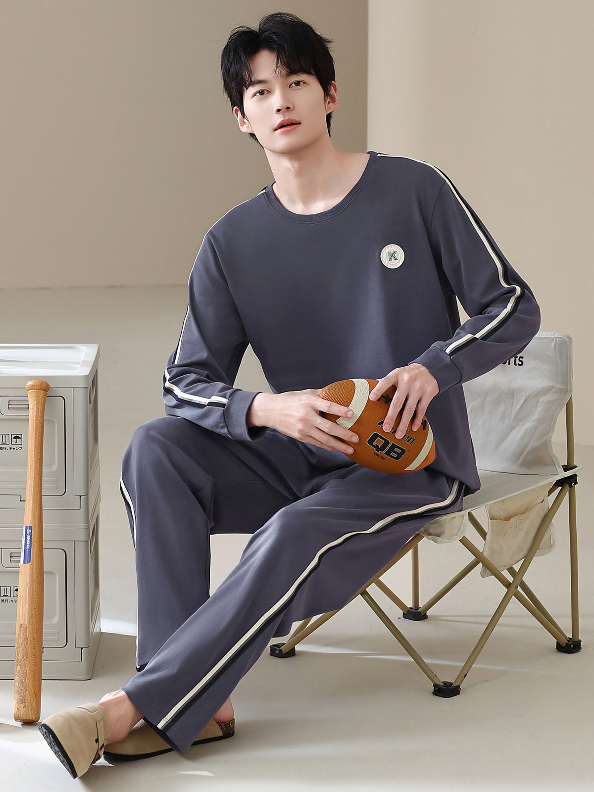 Couples' pajamas can be worn as outerwear home suit set