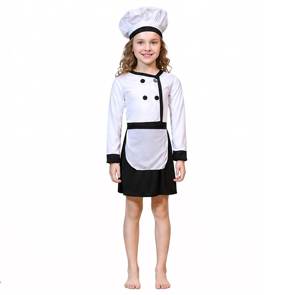 Halloween Chef Costume for Kids, Cosplay Clothing, Chef and Baking Role Play