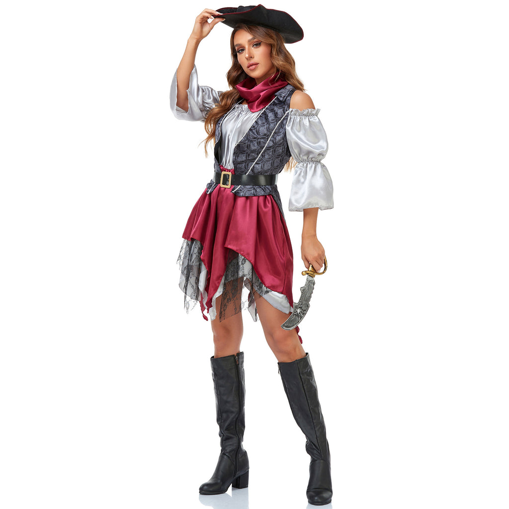Caribbean Pirate Costume for Women, product photo 5 on a white background