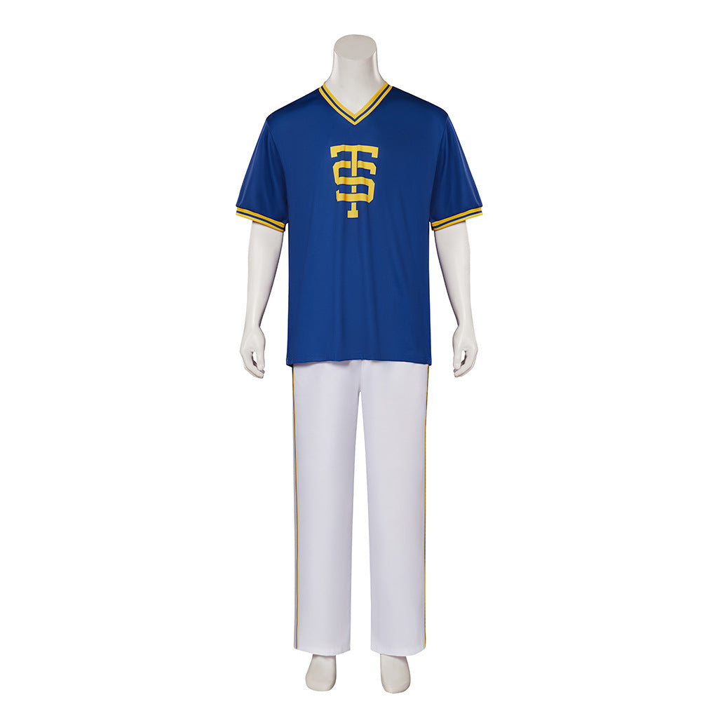 Pop Star Cheerleader Costume for Men, front view on a white background