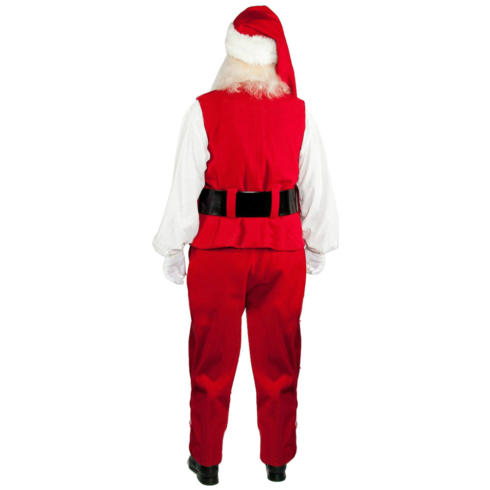 Santa Claus Costume Adult Men Women Velvet Christmas Holiday Outfit