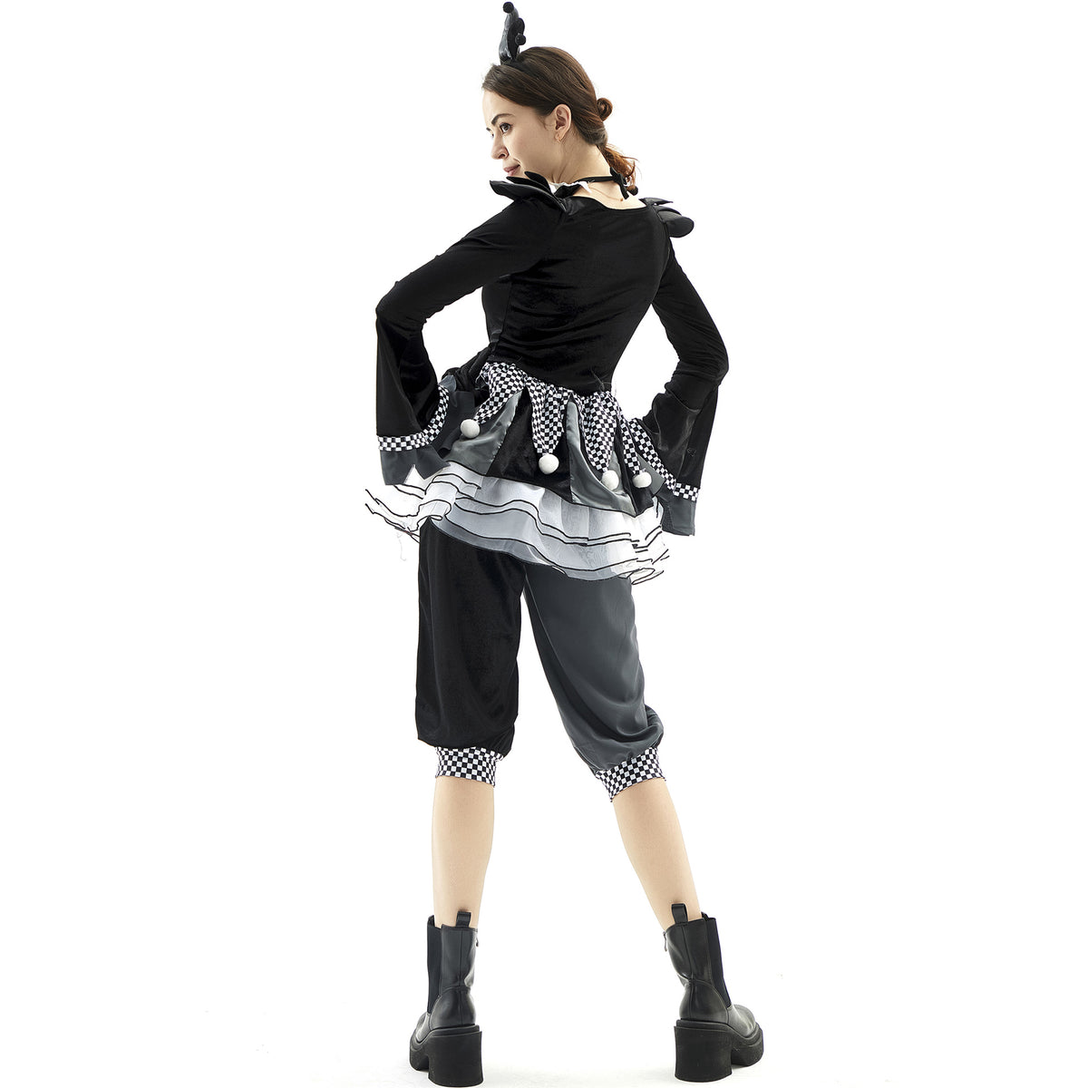 Evil Circus Clown Costume for Men and Women, product photo 4 on a white background