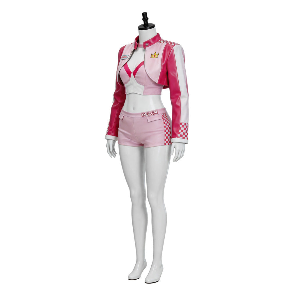 Princess Peach Costume Women Super Mario Pink Dress Cosplay Halloween Outfit – photo 3