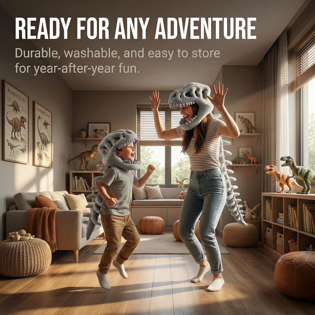 Dinosaur Skeleton T-Rex Hoodie Costume for Adults, costume photo