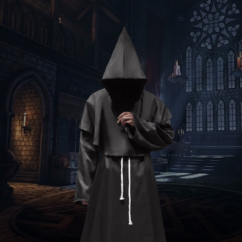 Medieval Monk Priest Robe Costume Adult Halloween Cosplay Wizard