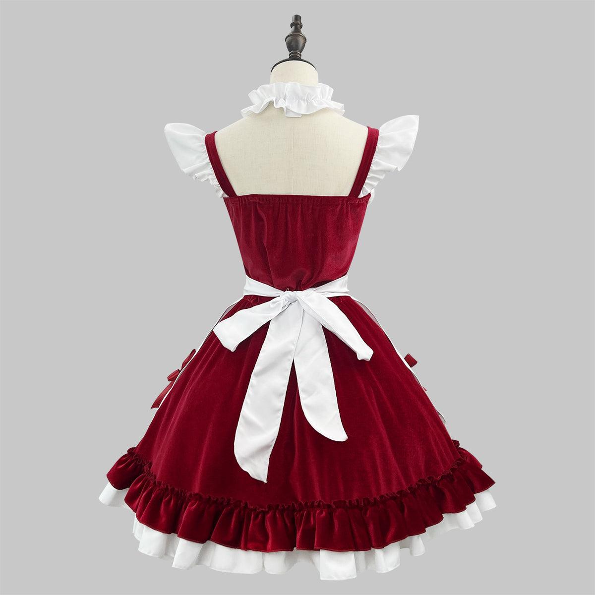 Wine Red Velvet Christmas Costume for Women, costume photo 2