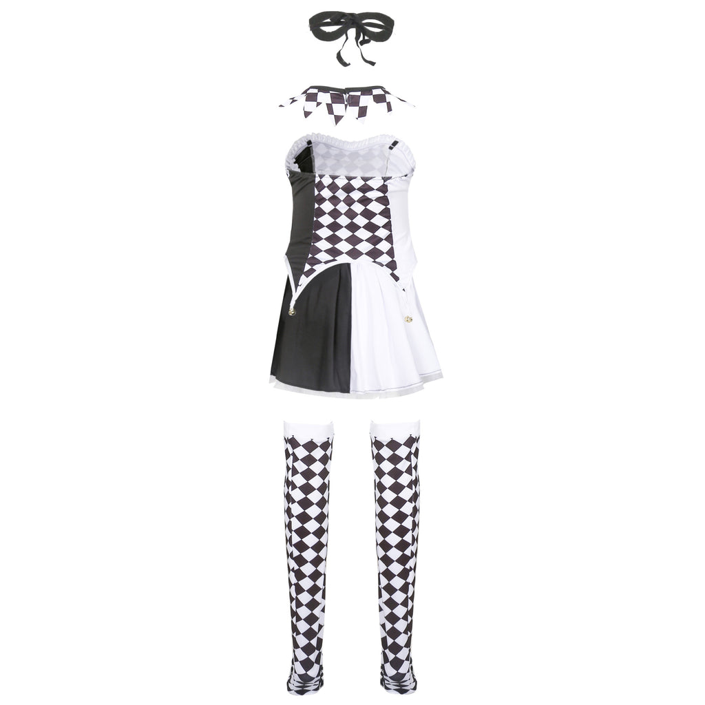 Vampire Jester Clown Costume for Adults, product photo 4 on a white background