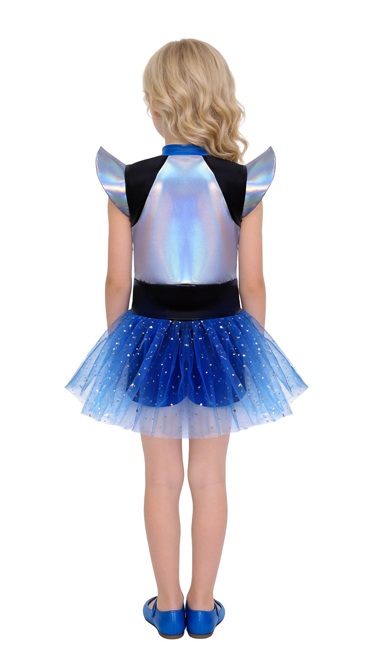 Alien Robot Cheerleader Tulle Skirt Costume for Girls, product photo 2 on a white background