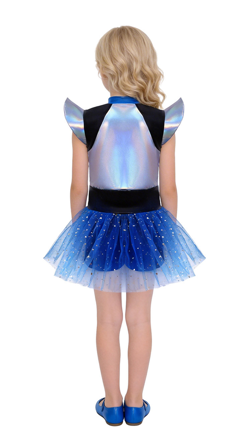 Alien Robot Cheerleader Tulle Skirt Costume for Girls, product photo 2 on a white background