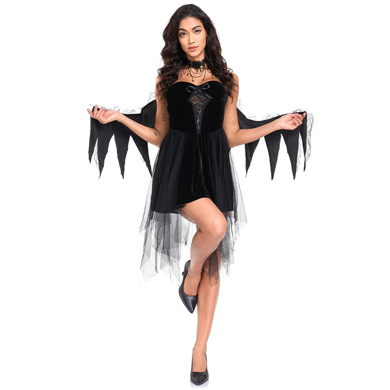 Dark Angel Red Devil Costume for Women, product photo 3 on a white background