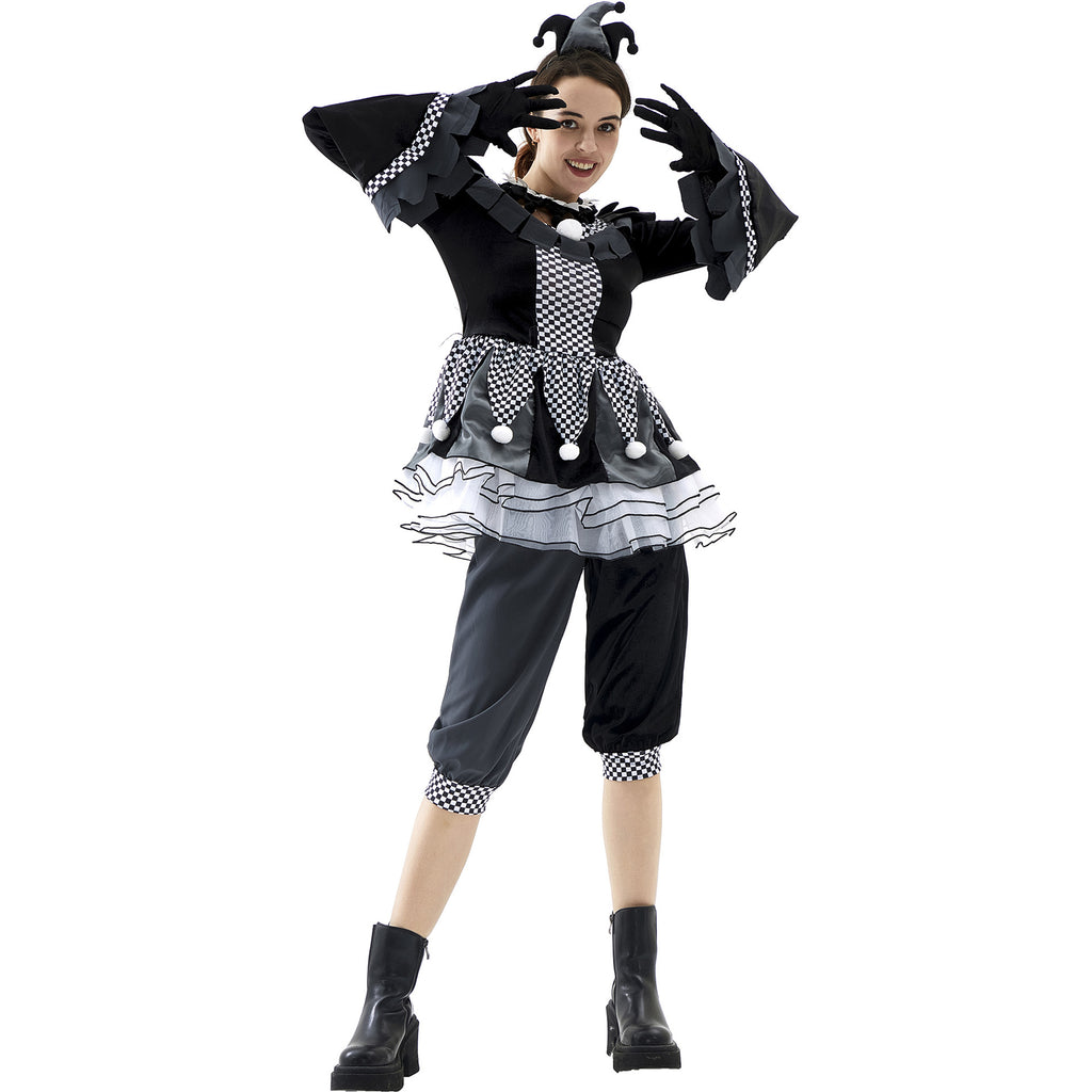 Evil Circus Clown Costume for Men and Women, product photo 5 on a white background
