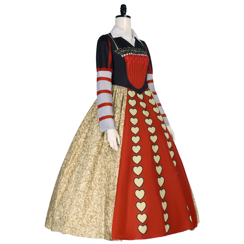 Royal Heart Queen Long Dress Costume, product photo 3 on a white background