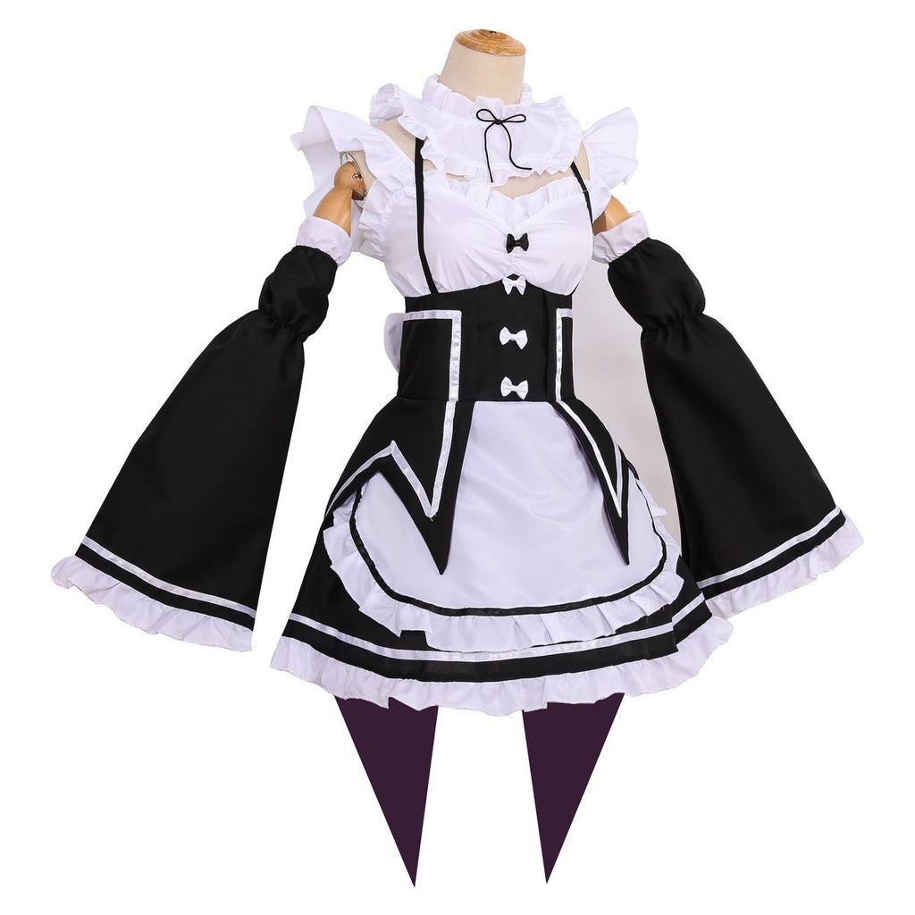 Re:Zero Rem Cosplay Costume Women Maid Dress Adult Halloween – photo 3