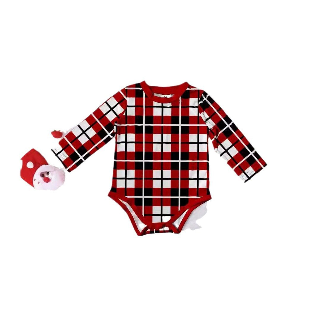 Christmas Deer Plaid Short Sleeve Family Matching Pajamas Sleepwear Set